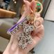 Брелок стильный для ключей "Мишка в стразах" Фиолетовый 3000014 фото